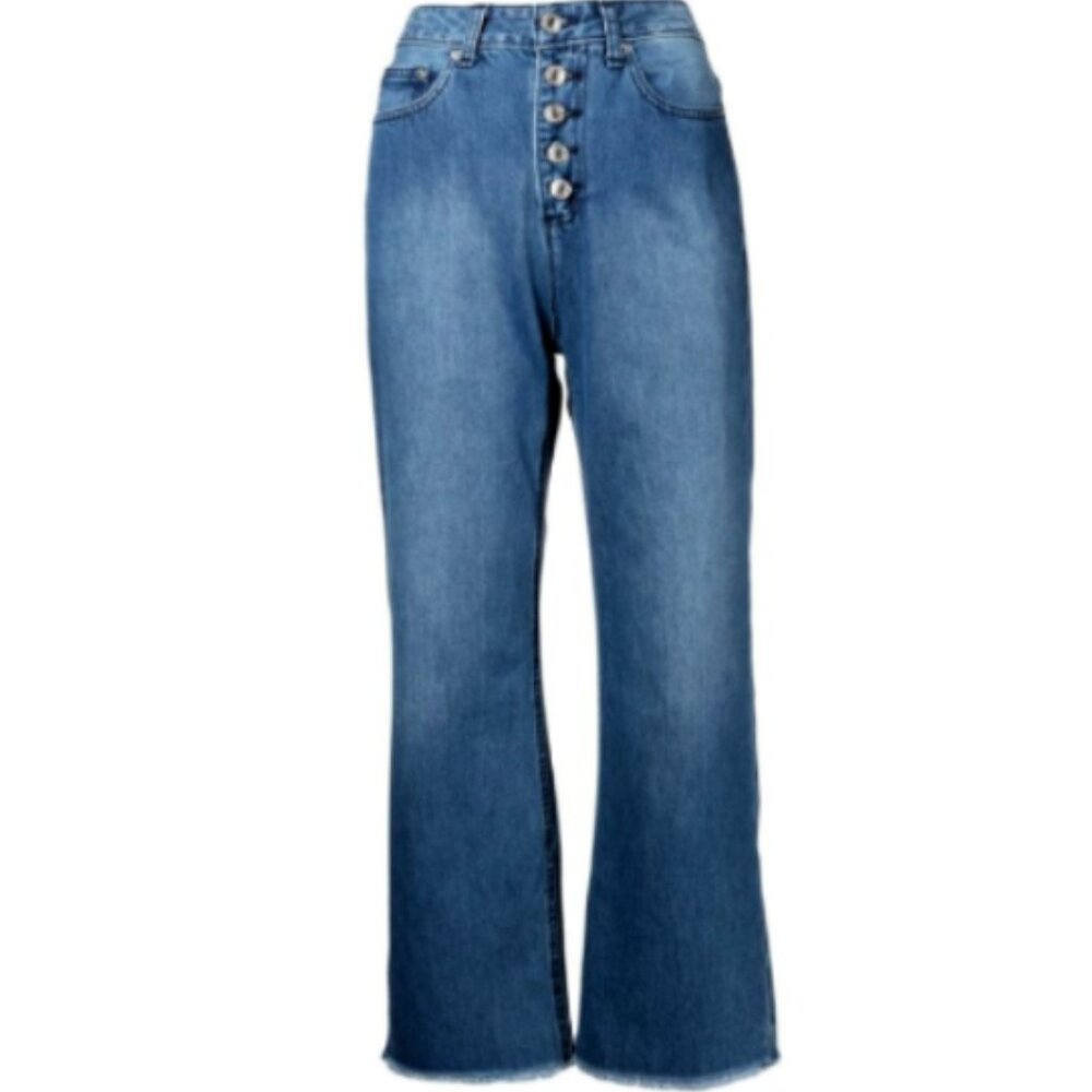 MICHAEL Michael‎ Kors Women's SELMA Stone Wash Crop Flare Jeans Size 10 NWT - Picture 4 of 15
